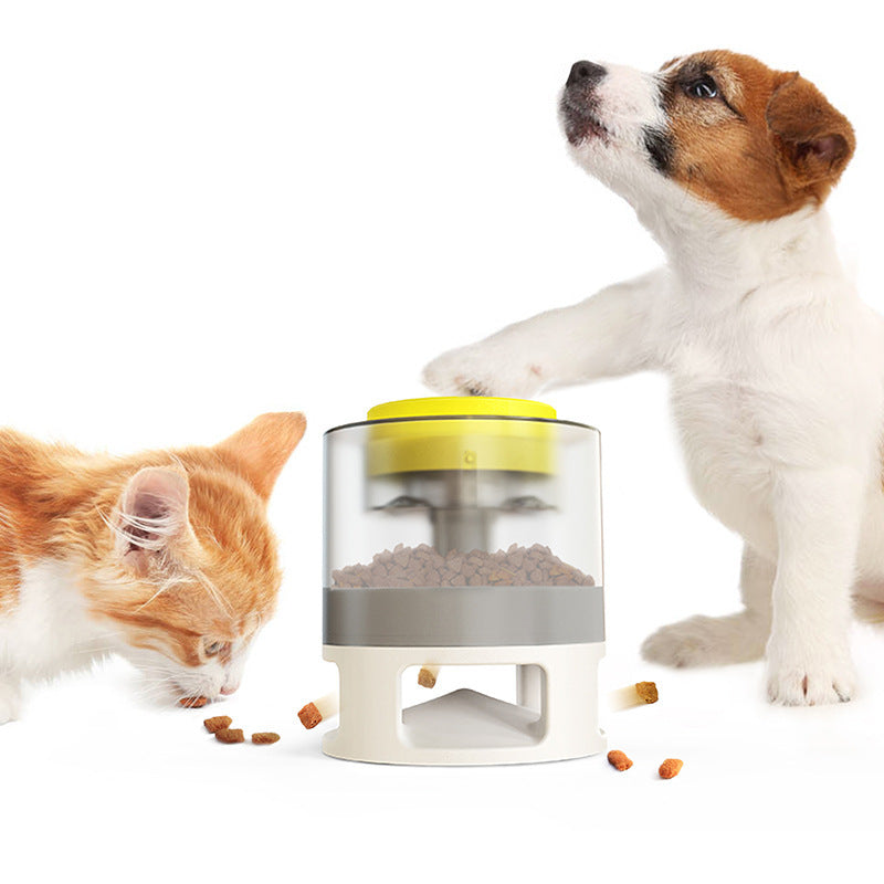 JMT-091786 Square Bullet Food Dispenser for Dogs and Cats - Interactive Pet Feeder Toy with Anti-Slip Design and Emergency Feeding Function