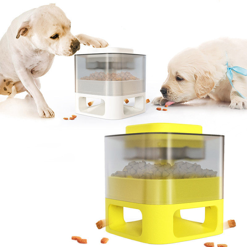 JMT-091786 Square Bullet Food Dispenser for Dogs and Cats - Interactive Pet Feeder Toy with Anti-Slip Design and Emergency Feeding Function