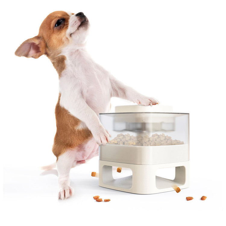 JMT-091786 Square Bullet Food Dispenser for Dogs and Cats - Interactive Pet Feeder Toy with Anti-Slip Design and Emergency Feeding Function