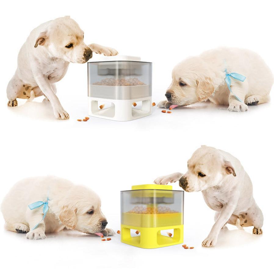 JMT-091786 Square Bullet Food Dispenser for Dogs and Cats - Interactive Pet Feeder Toy with Anti-Slip Design and Emergency Feeding Function