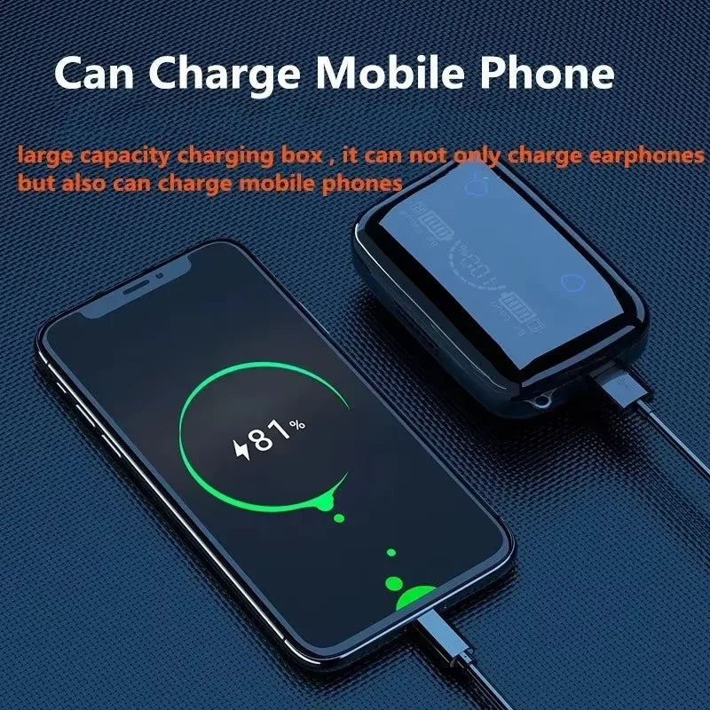 JMT-091978 M19 Wireless In-Ear Bluetooth Earbuds with AAC, LED Display, and Gaming Power Bank