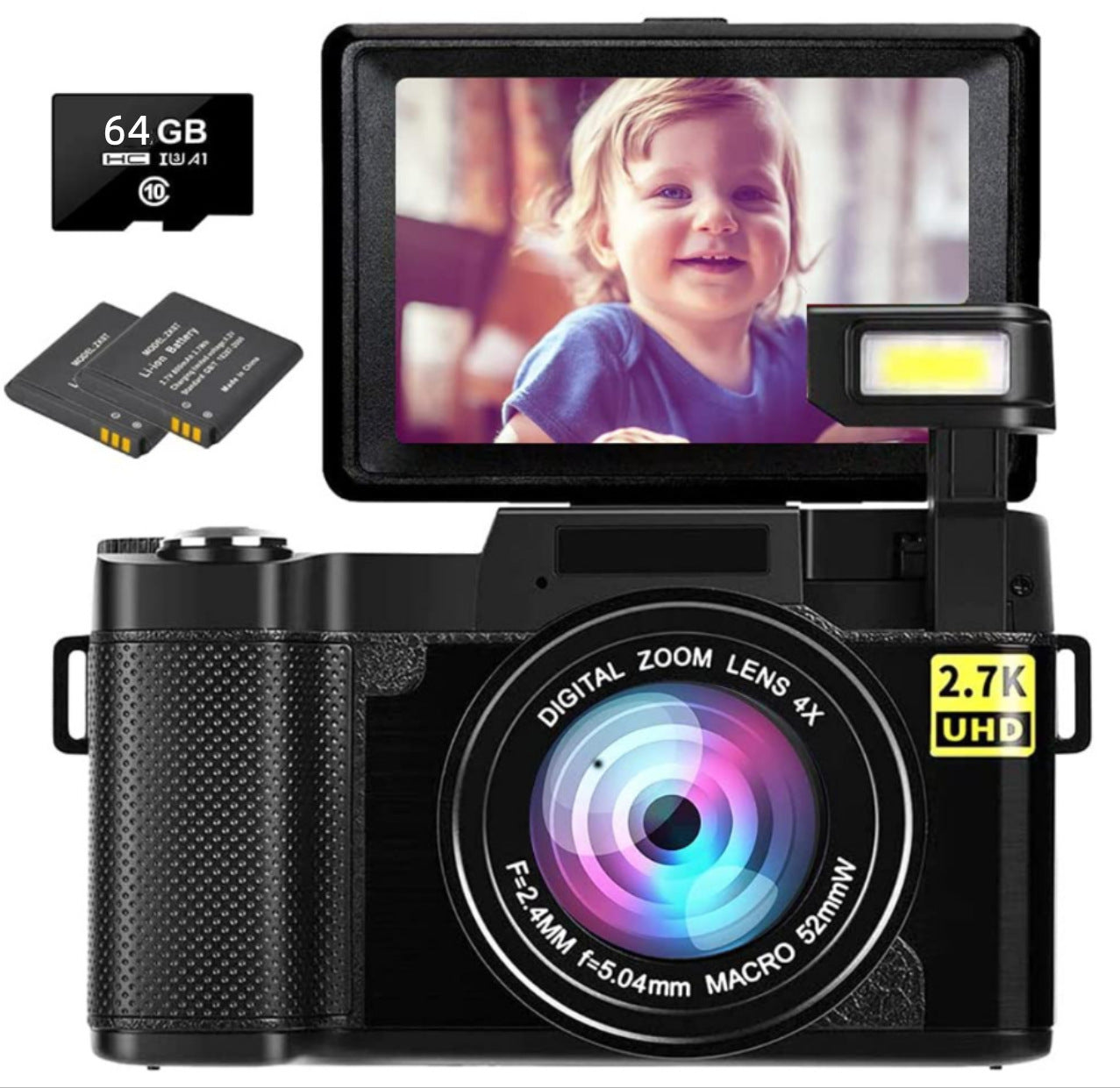 JMT-092170 27K HD Flip Screen Digital Camera with 30MP Resolution and Wide-Angle Lens Options