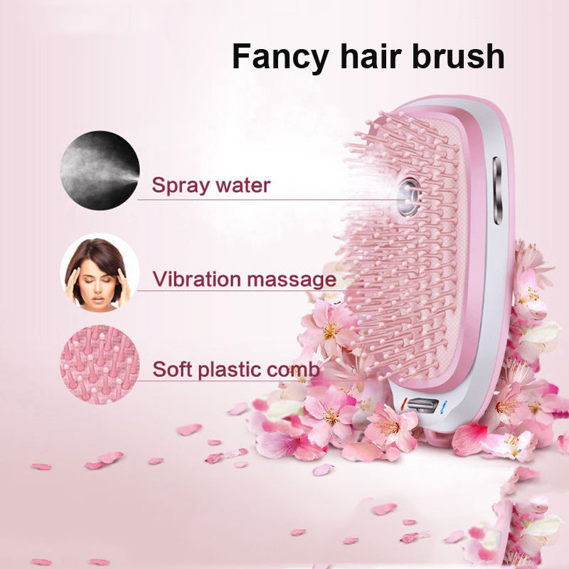 JMT-092170 Electric Head Massage Comb with Cold Spray and Anti-Static Hair Care Function, Lithium Battery, Pink Color