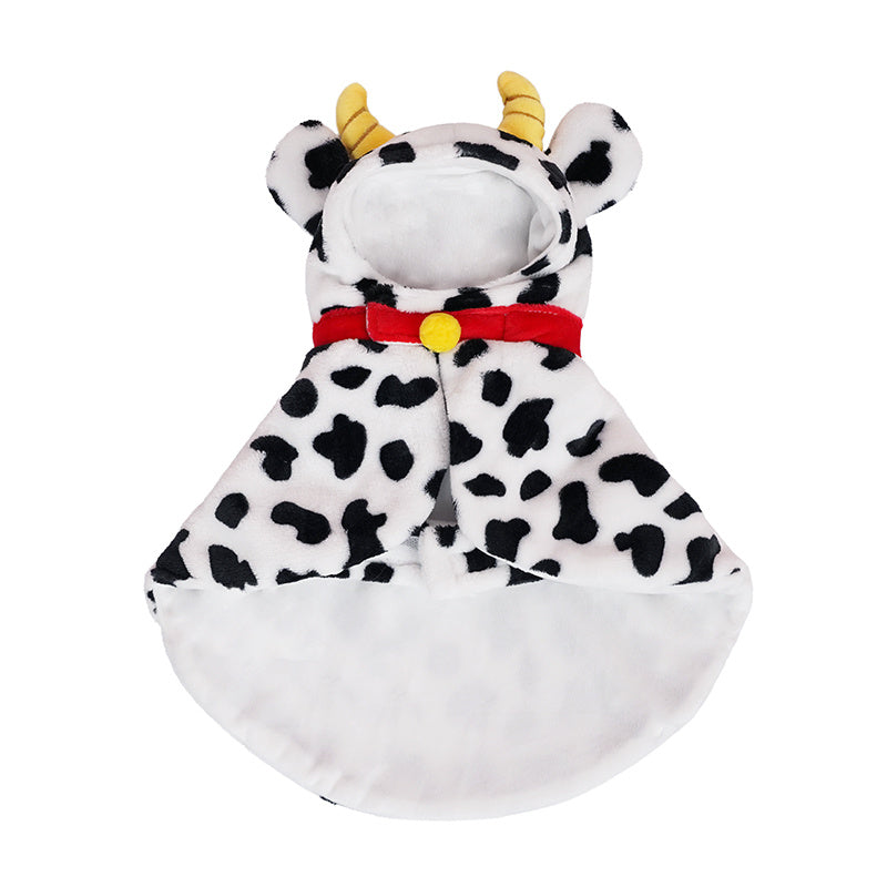 JMT-092426 Warm Cow Cloak for Cats - Stylish Four Seasons Pet Clothes