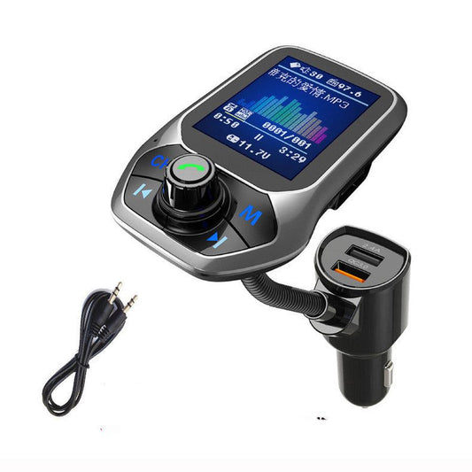JMT-092618 Multifunctional Color Screen Bluetooth Car MP3 Player with FM/Aux Output and Fast Charging Port