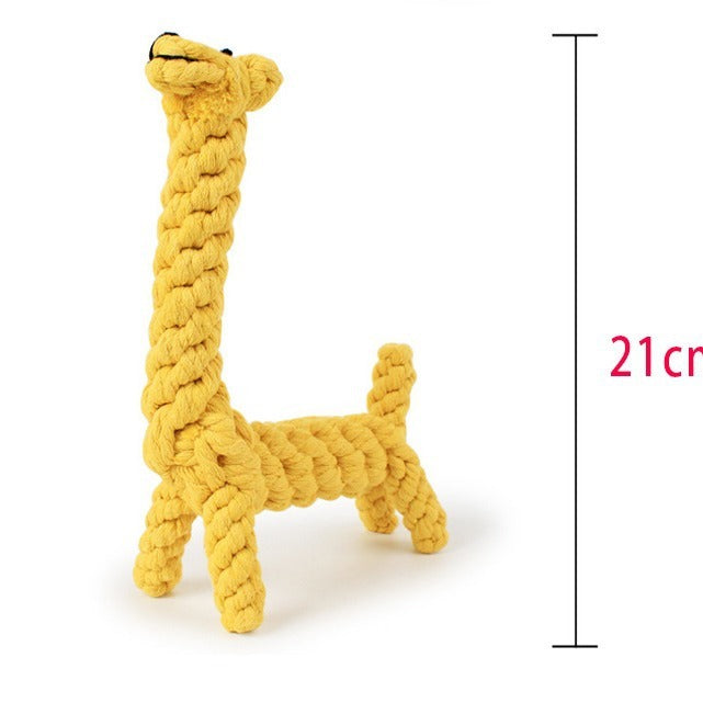 JMT-092938 Durable Giraffe Pet Dog Chew Toy for Small Dogs - Rope Knot Ball for Teeth Cleaning and Playtime