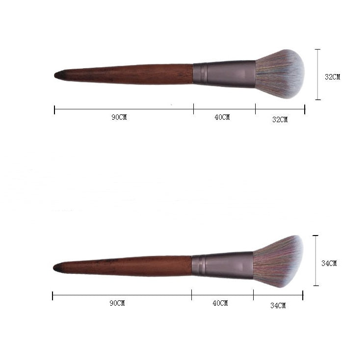 JMT-093066 Portable Man-Made Fiber Hair Makeup Brush with Wooden Handle - 18cm Length