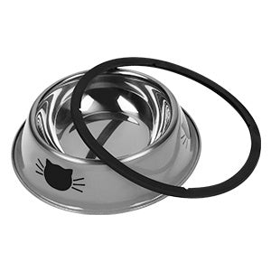 JMT-093770 Non-Slip Stainless Steel Cat Food Bowls with Removable Rubber Base for Small Cats