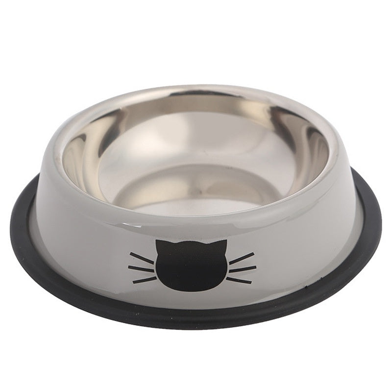 JMT-093770 Non-Slip Stainless Steel Cat Food Bowls with Removable Rubber Base for Small Cats
