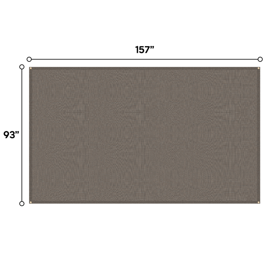 JMT-093834 Outdoor HDPE Sun Shade Canopy Cover with Grommets - 13' x 7.7', Brown