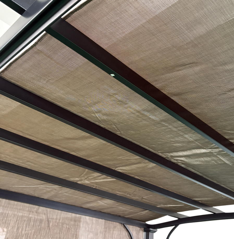 JMT-093834 Outdoor HDPE Sun Shade Canopy Cover with Grommets - 13' x 7.7', Brown