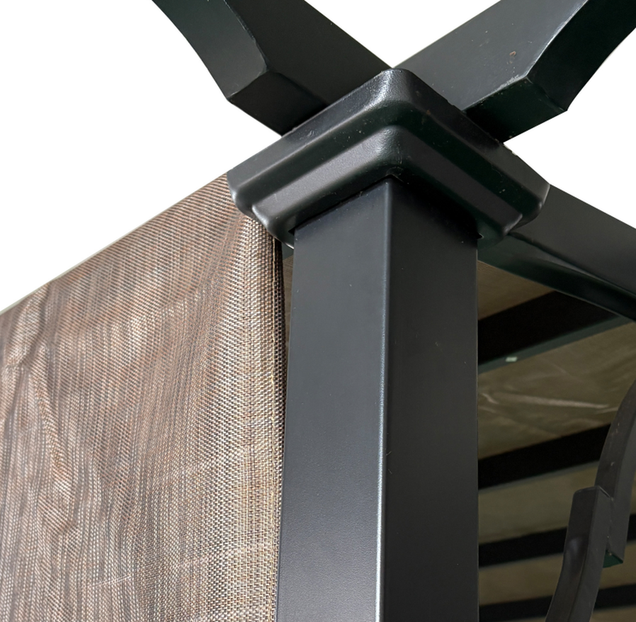 JMT-093834 Outdoor HDPE Sun Shade Canopy Cover with Grommets - 13' x 7.7', Brown