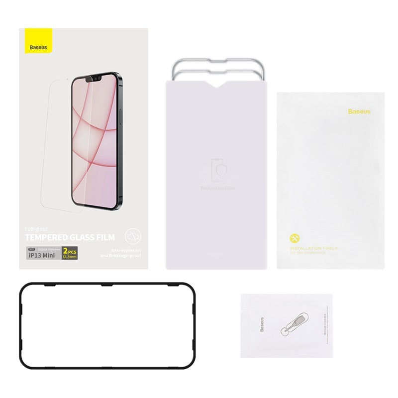 JMT-093962 Tempered Glass Front Film for iPhone 13 (5.4 Inch) – 2 Pack with Cleaning Tools