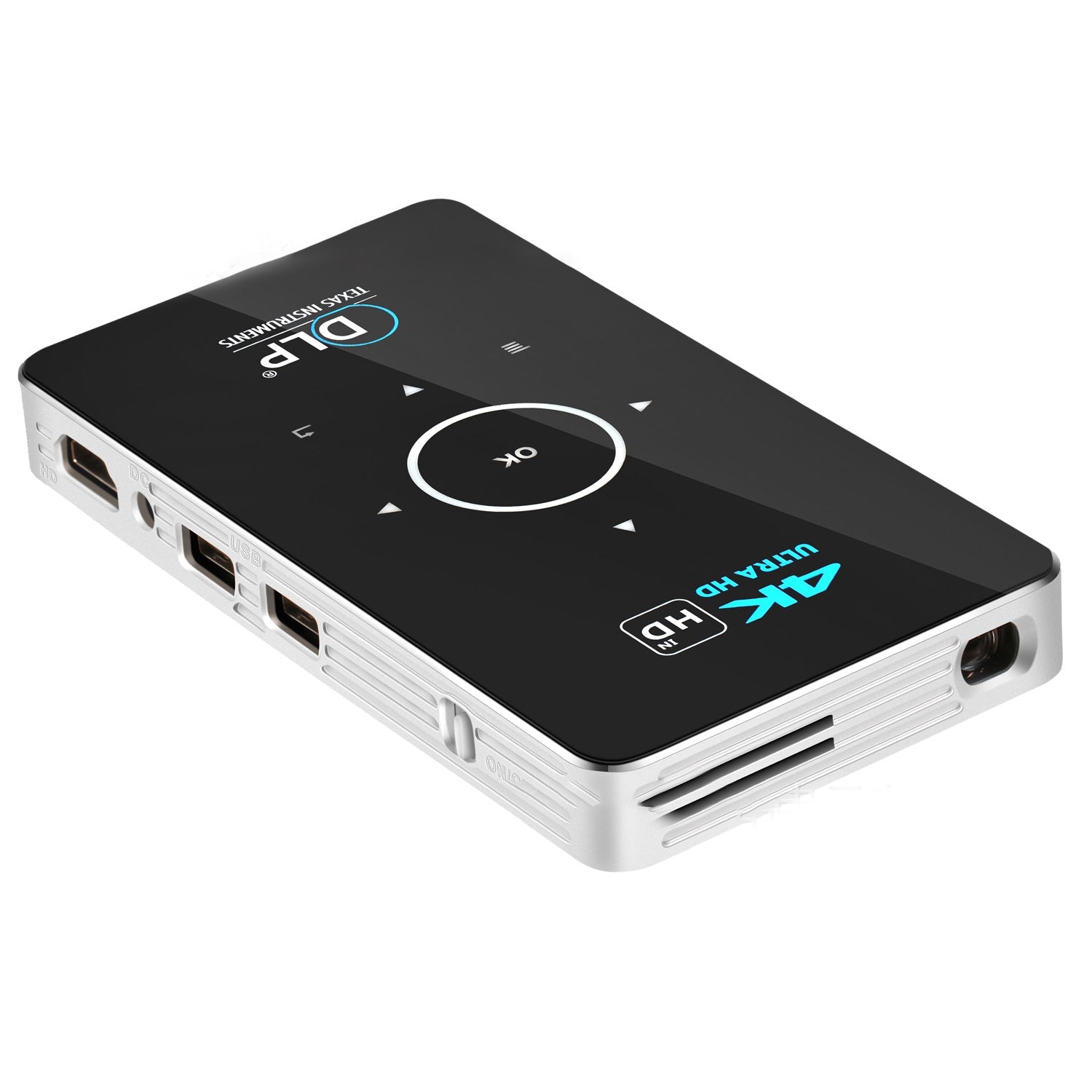 JMT-093962 Wireless DLP Home Projector with 1000 Lumens Brightness and 2000:1 Contrast Ratio, Supports HD, Android System, and Built-in Battery