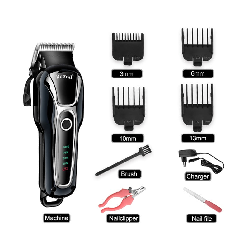 JMT-094026 Rechargeable LCD Electric Hair Clipper for Pets and Humans with Dual-Use Technology and Accessories
