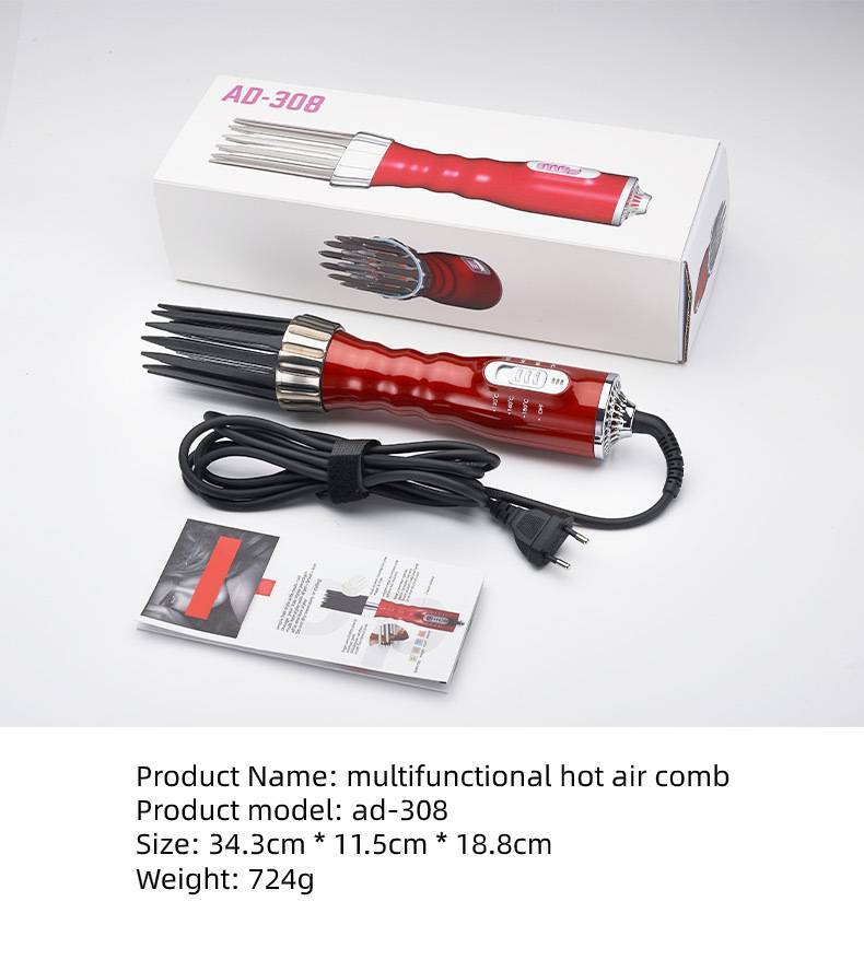 JMT-094090 3-in-1 Hot Air Comb with Tourmaline Ceramic for Efficient Hair Drying and Styling