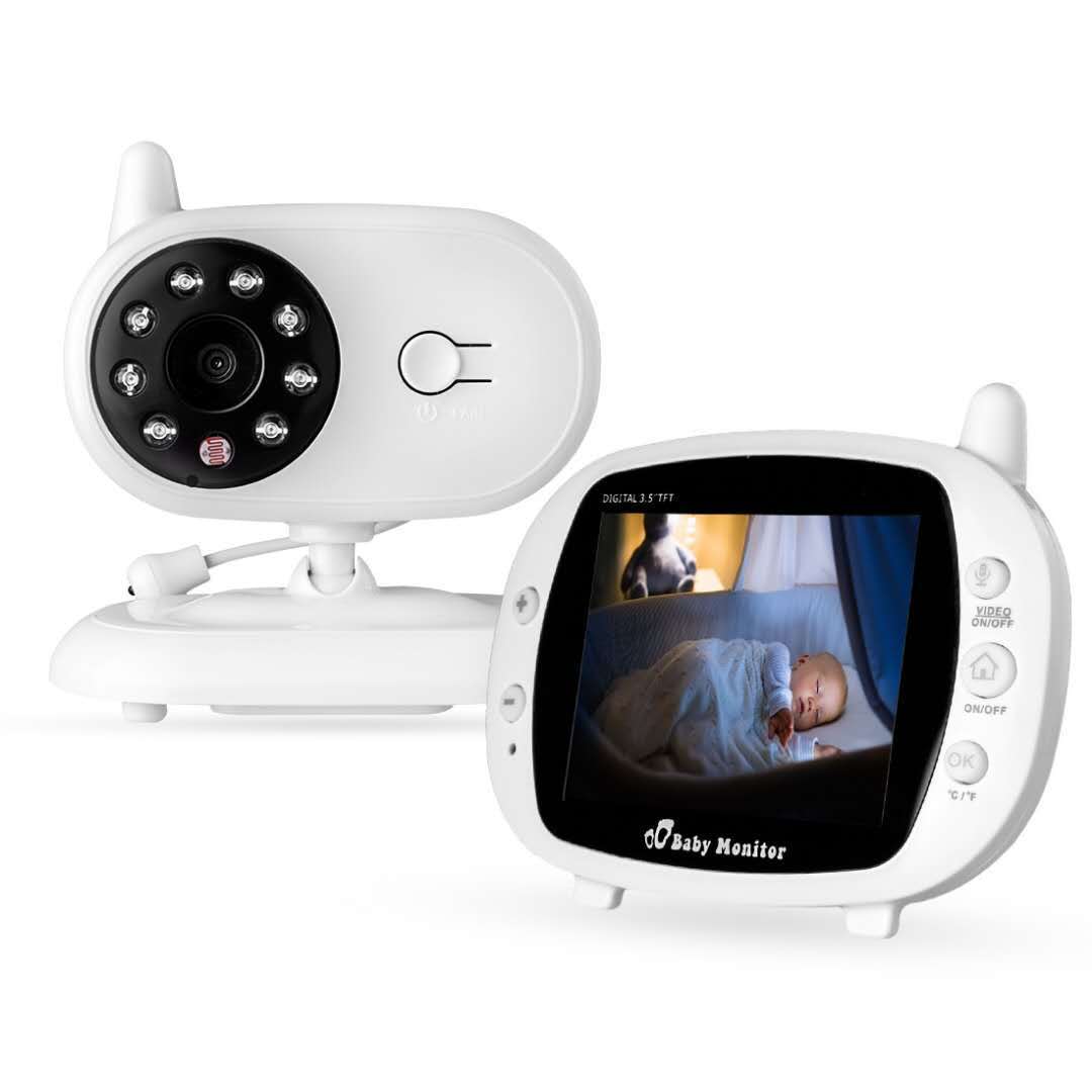 JMT-094474 3.5 Inch Baby Care Night Vision Monitor with Two-Way Intercom and Temperature Display