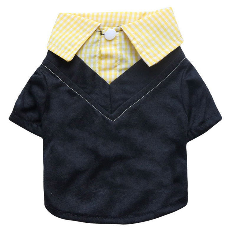JMT-094730 Plaid Dog Collar Suit with Pointed Design - Polyester Fiber - Multiple Sizes Available