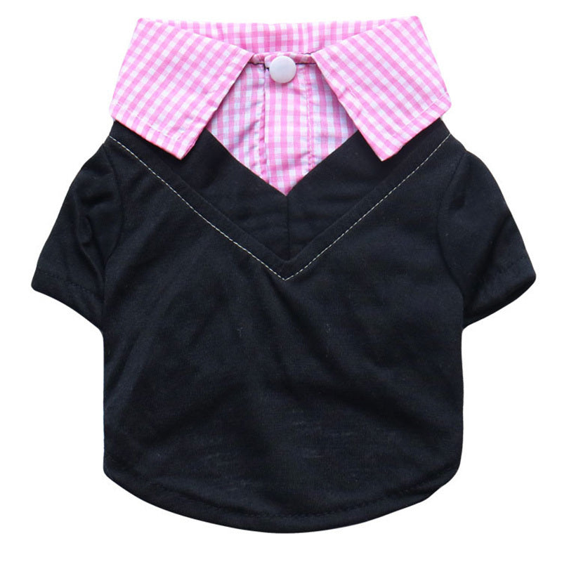 JMT-094730 Plaid Dog Collar Suit with Pointed Design - Polyester Fiber - Multiple Sizes Available