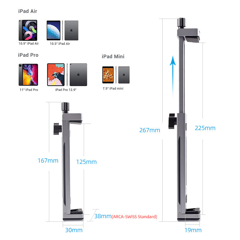 JMT-094794 Universal Adjustable Tablet and Phone Support Stand with Aluminum Alloy Frame