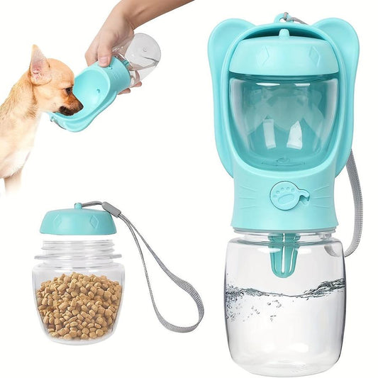 JMT-094922 2-in-1 Portable Dog Water Bottle with Food Container – Leak-Proof Pet Dispenser for Travel, Hiking, and Outdoor Adventures