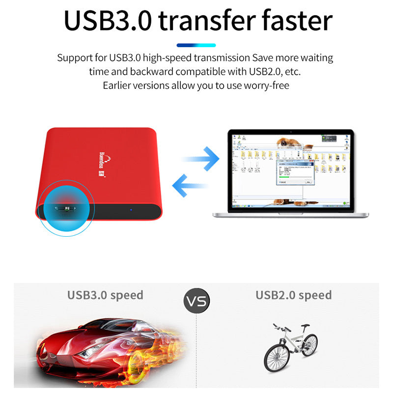 JMT-095114 High-Speed 2.5-Inch Mobile Hard Disk with USB 3.0 Interface - Available in Multiple Colors