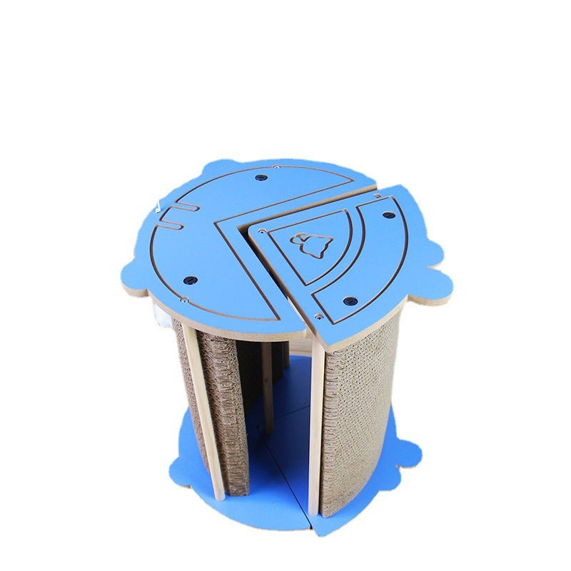 JMT-095242 Cat Corner Scratcher with Replaceable Pads and Hanging Ball - Durable Cardboard Vertical Kitty Scratching Board for Indoor Use