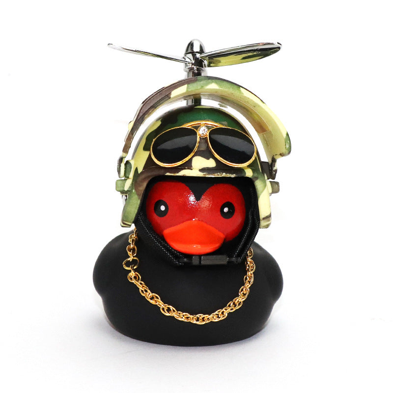 JMT-095306 Bamboo Dragonfly Duck Car Decoration - Three-Level Design with Ginger and Black Ducks