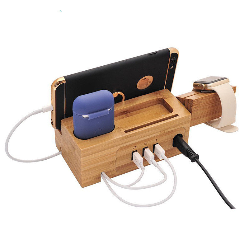 JMT-095434 Bamboo Multi-Device Charging Dock for iPhone, Apple Watch, AirPods, and More