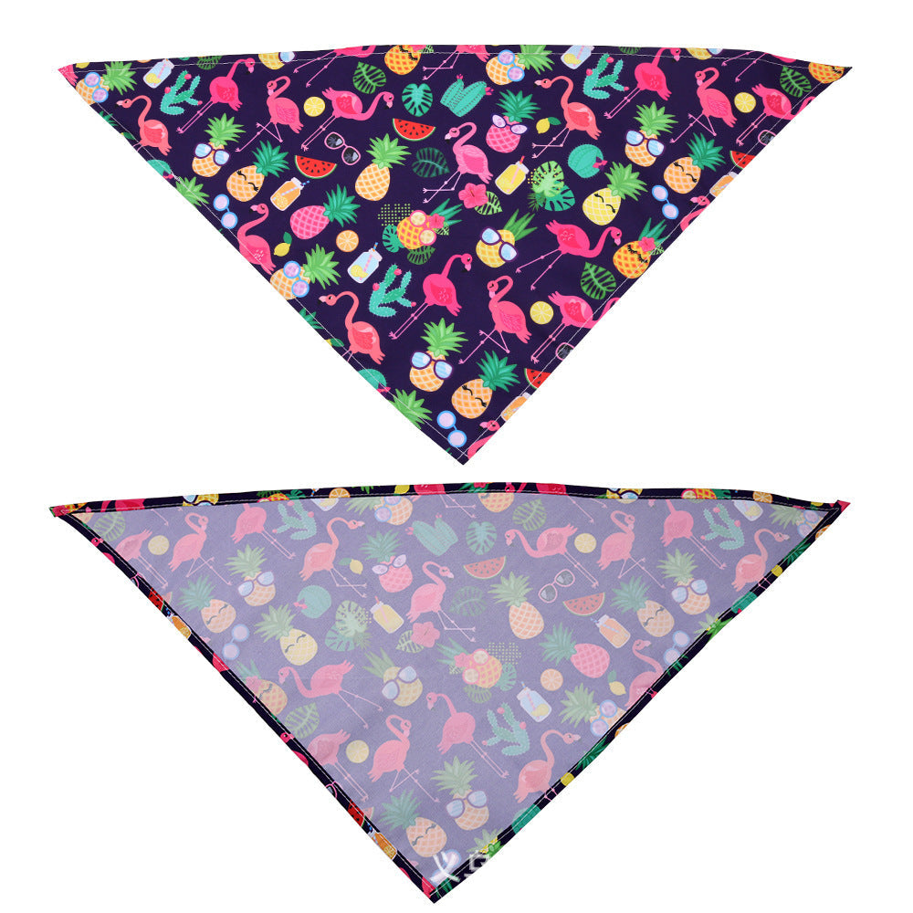 JMT-095562 Tropical Wind Fruit Pet Drool Towel for Dogs - Floral Design, Available in Multiple Sizes