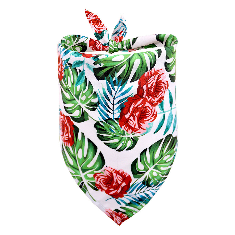 JMT-095562 Tropical Wind Fruit Pet Drool Towel for Dogs - Floral Design, Available in Multiple Sizes