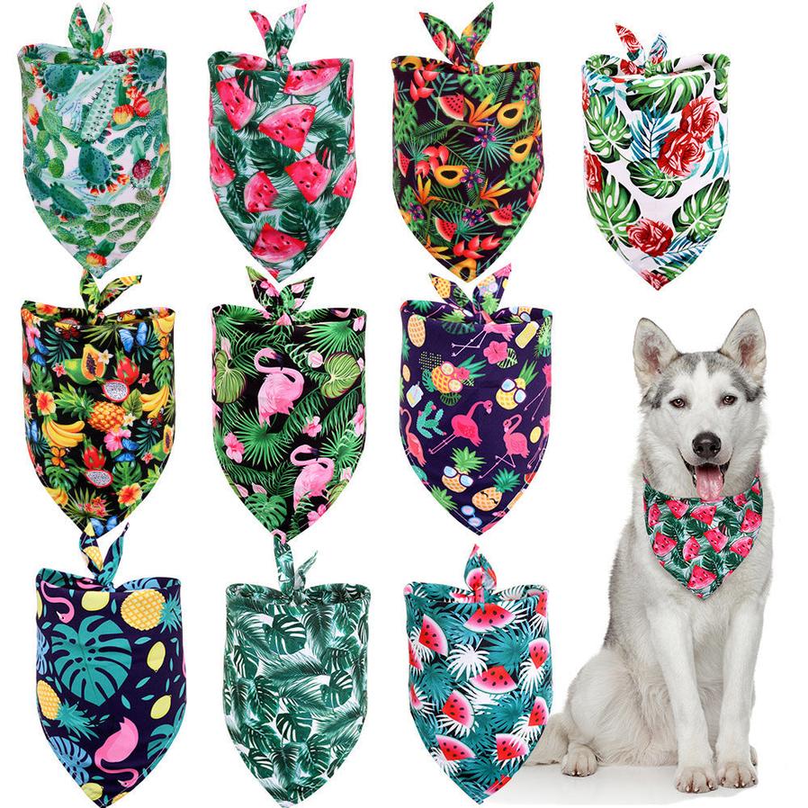 JMT-095562 Tropical Wind Fruit Pet Drool Towel for Dogs - Floral Design, Available in Multiple Sizes