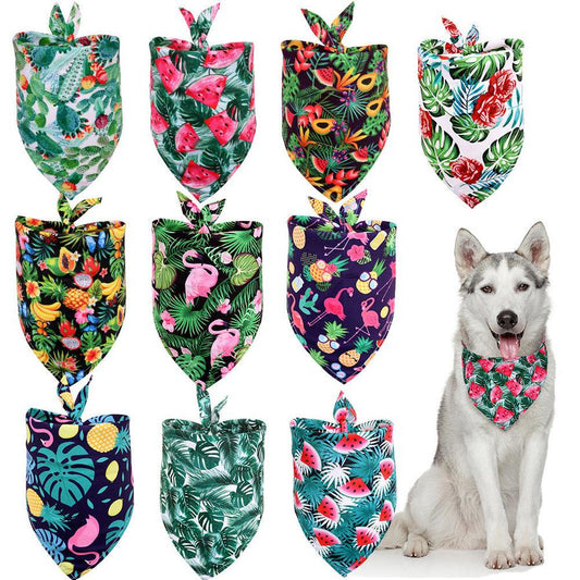 JMT-095562 Tropical Wind Fruit Pet Drool Towel for Dogs - Floral Design, Available in Multiple Sizes