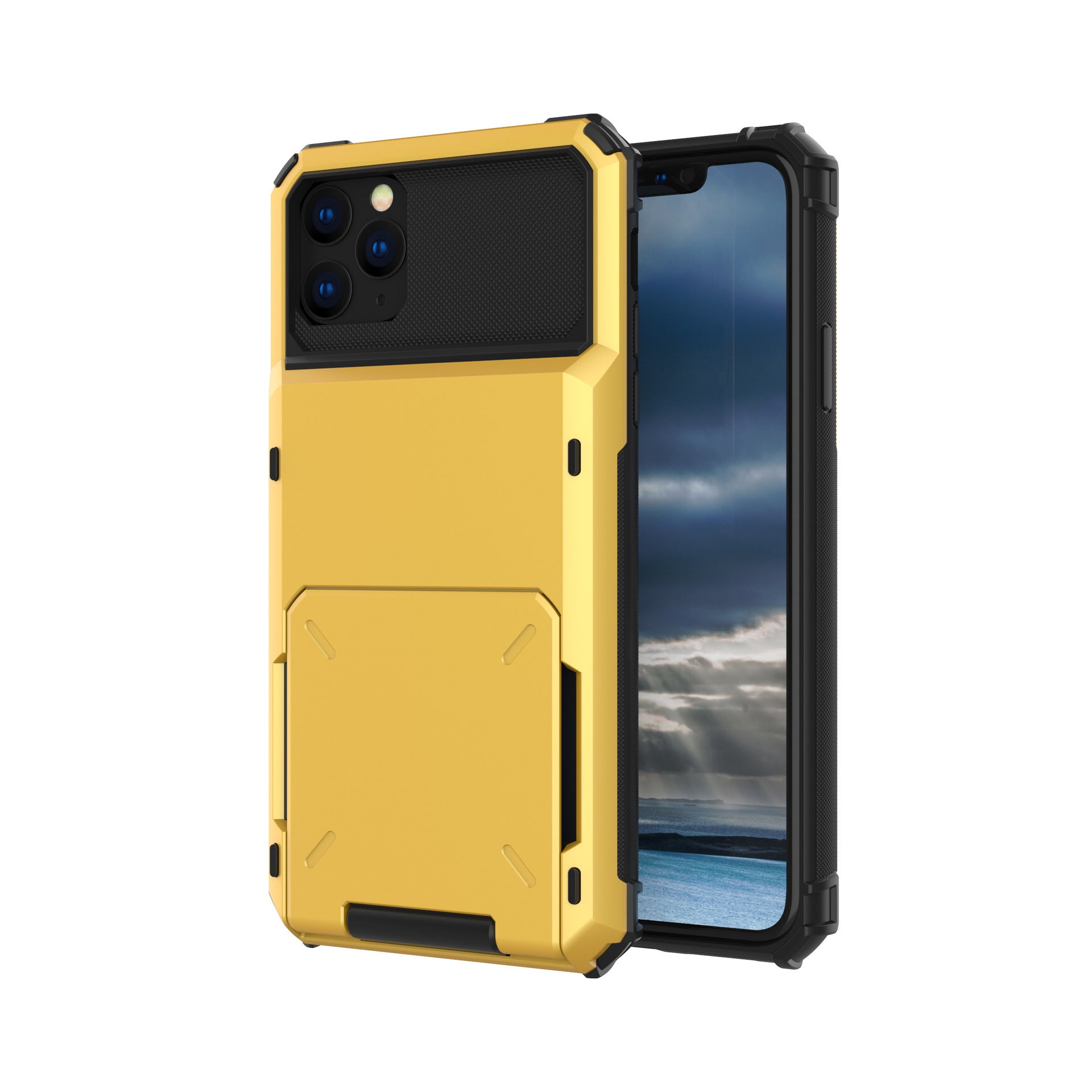 JMT-095626 Two-in-One Flip Card Phone Case for iPhone and Samsung Devices with Drop Protection