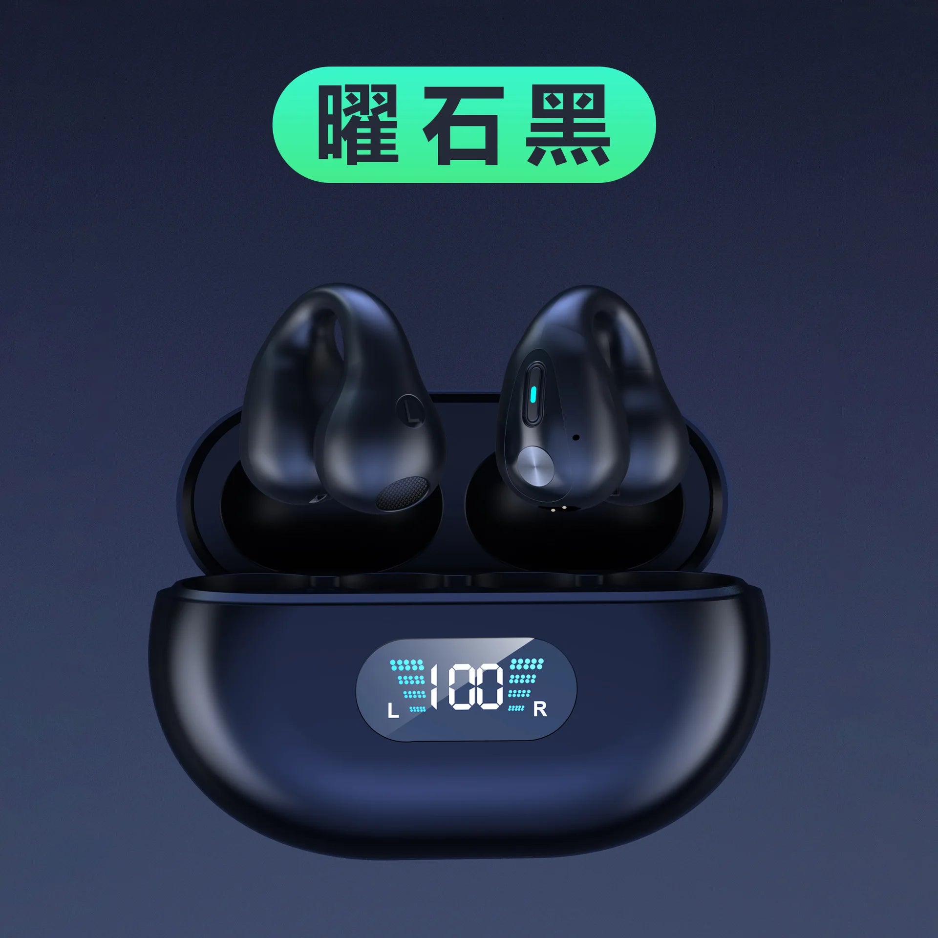 JMT-096266 AI Translation Bluetooth Headset with Long Battery Life and LED Display for Enhanced Air Conduction