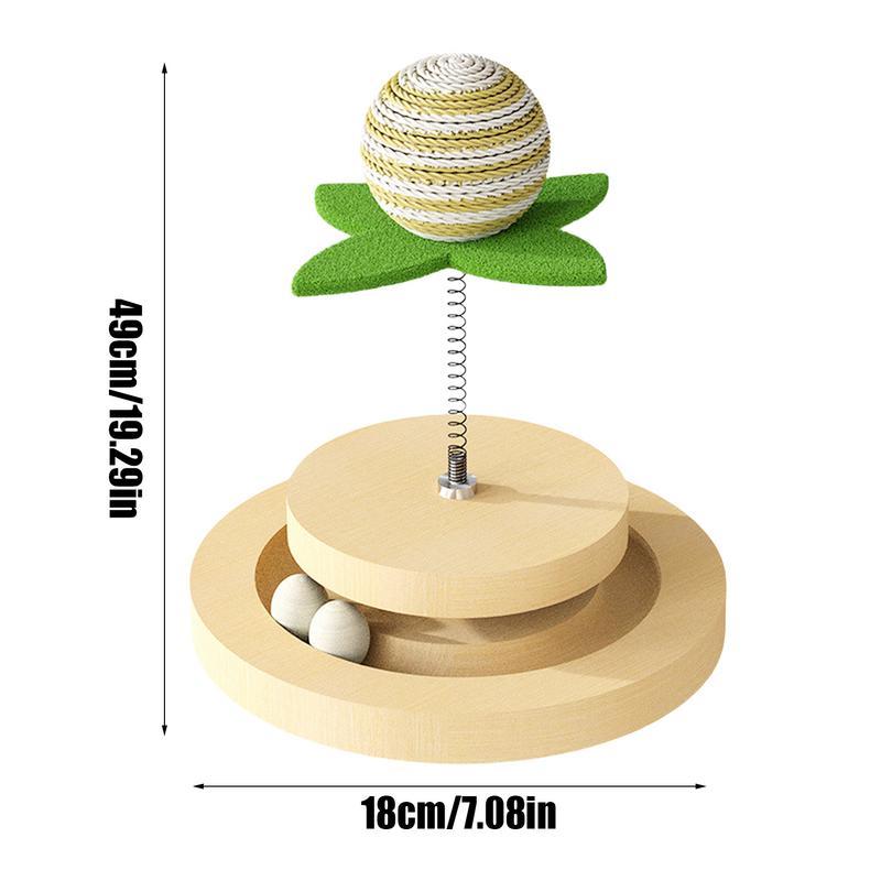 JMT-096394 Interactive Sisal Cat Toy with Ball Track and 360-Degree Movement for Indoor Play
