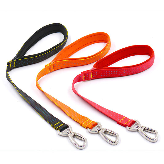 JMT-096586 Durable Nylon Dog Traction Rope with Stainless Steel Safety Buckle - 2.5cm x 57cm