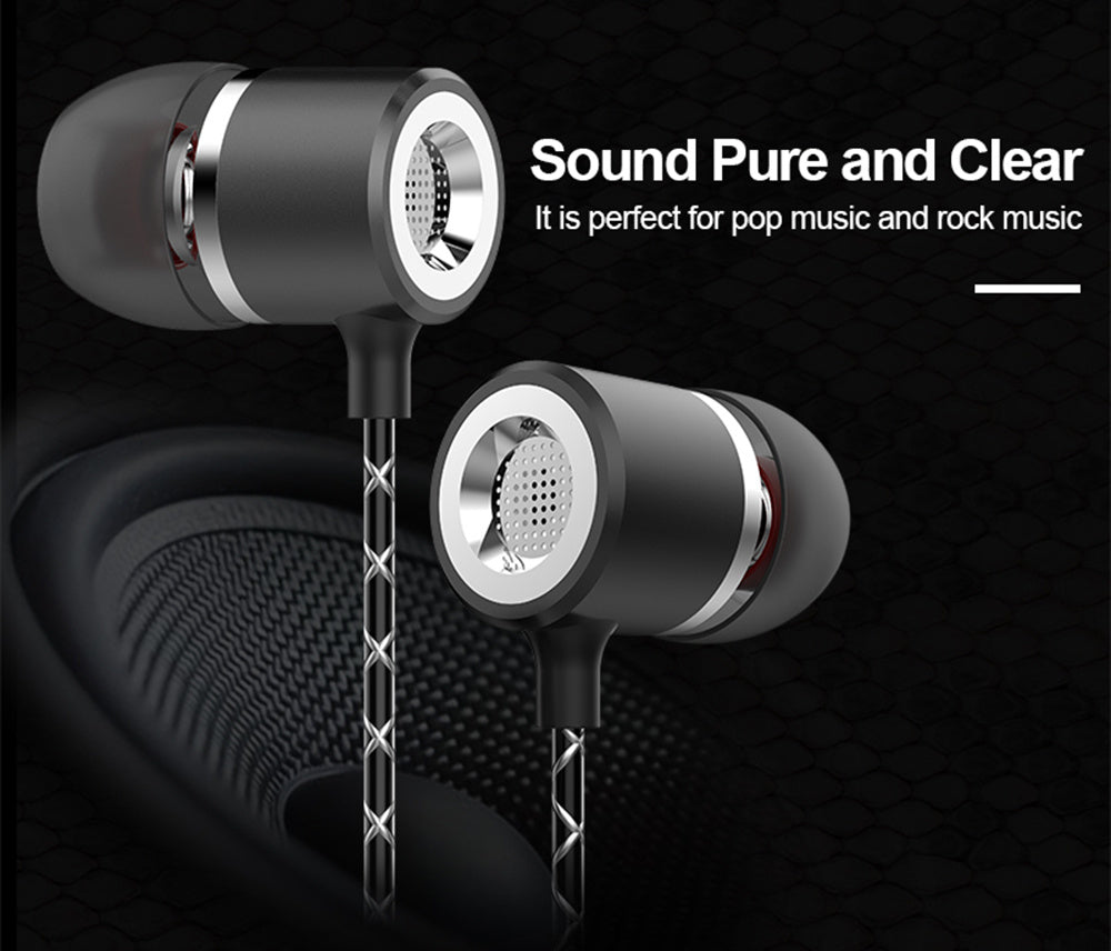 JMT-096586 Metal In-Ear Headphones with Microphone and Noise Cancelling Feature