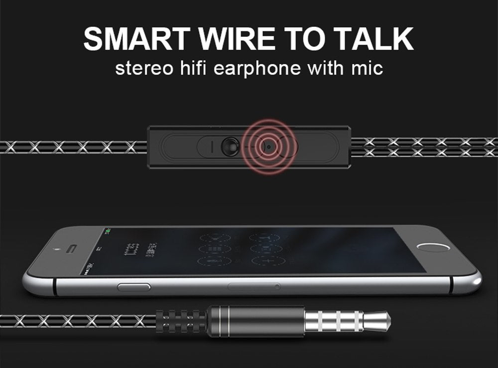 JMT-096586 Metal In-Ear Headphones with Microphone and Noise Cancelling Feature