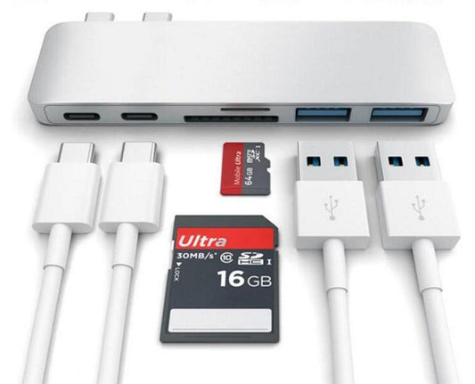 JMT-096586 USB Type-C Hub with TF and SD Card Reader, 3.0 Adapter for Compatible Devices