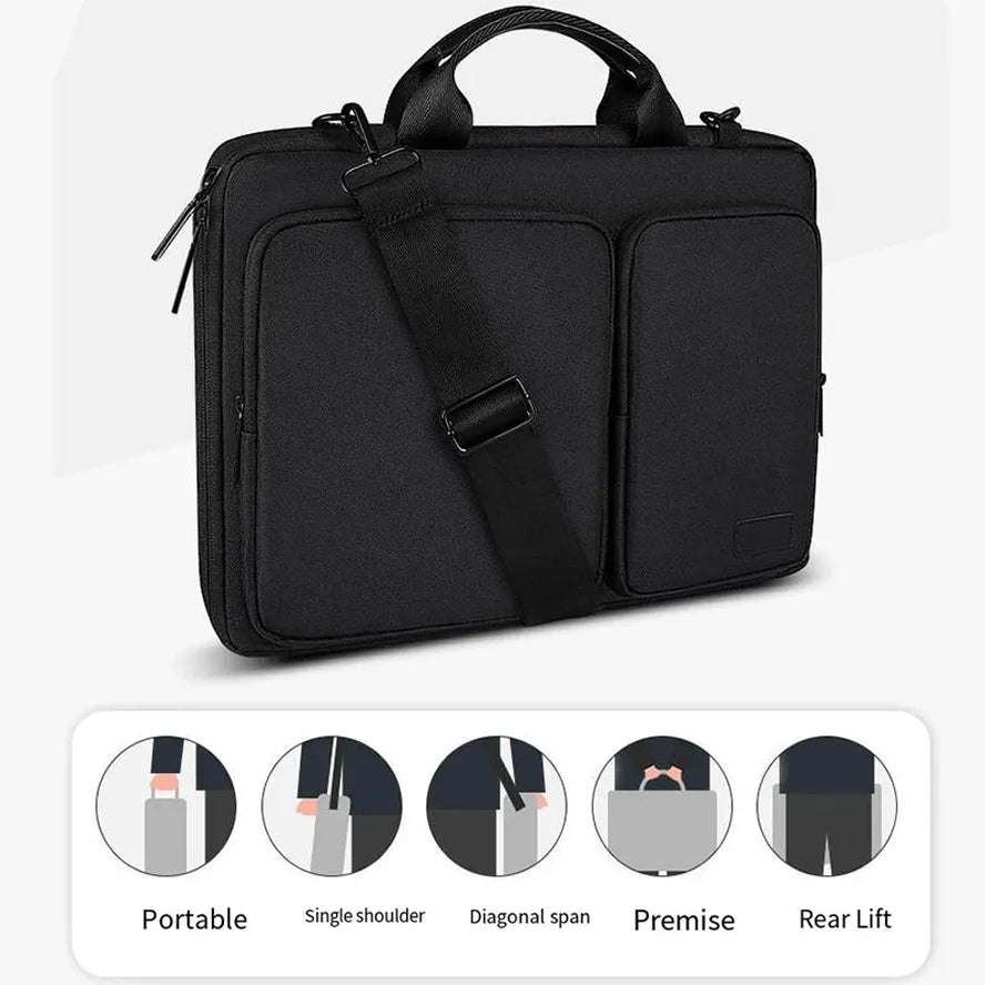 JMT-096650 Stylish Laptop Messenger Bag with Zipper Closure - Versatile Briefcase for Office Use