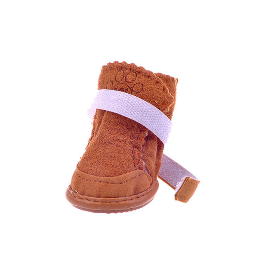 JMT-096714 Warm Snow Boots for Small Dogs - Cozy Cotton and Rubber Sole Shoes for Bichon Puppies