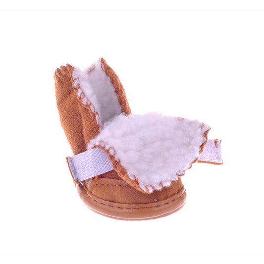 JMT-096714 Warm Snow Boots for Small Dogs - Cozy Cotton and Rubber Sole Shoes for Bichon Puppies
