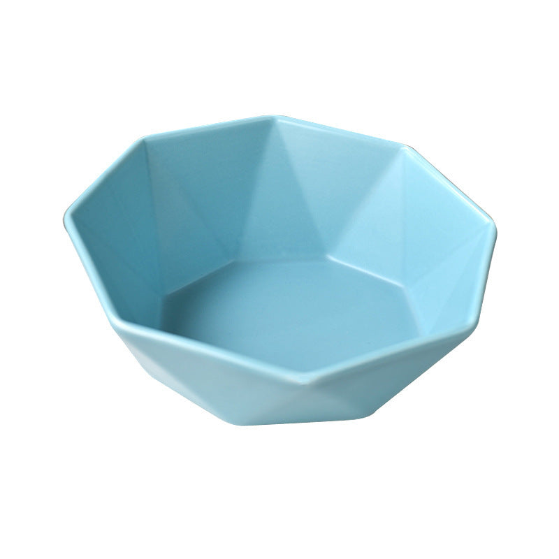 JMT-097418 Ceramic High-Foot Cat Food and Water Bowl with Bamboo Wood Base - 250g Capacity for Food and 250ml for Water
