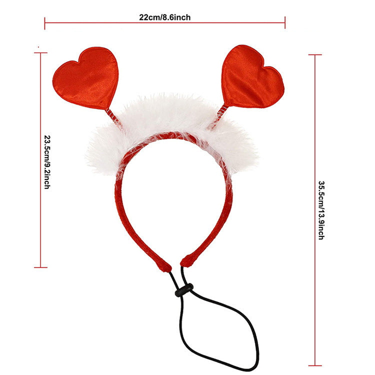 JMT-097866 Valentine's Day Pet Hairband and Scarf Set for Dogs - Stylish Holiday Accessories