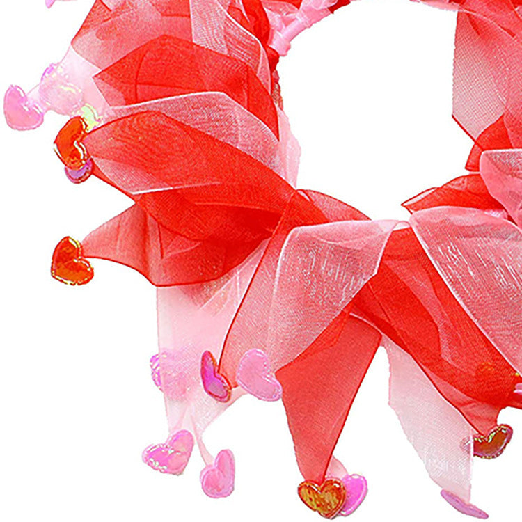 JMT-097866 Valentine's Day Pet Hairband and Scarf Set for Dogs - Stylish Holiday Accessories