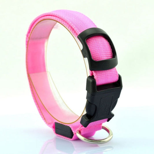 JMT-098058 Luminous Fluorescent Dog Collar with Multiple Color Options and Adjustable Sizes