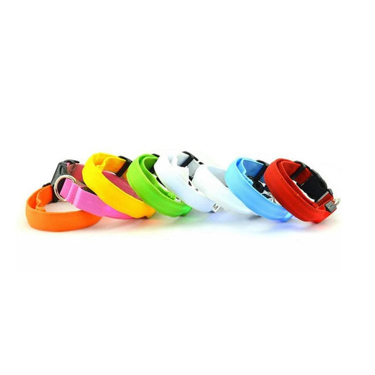 JMT-098058 Luminous Fluorescent Dog Collar with Multiple Color Options and Adjustable Sizes