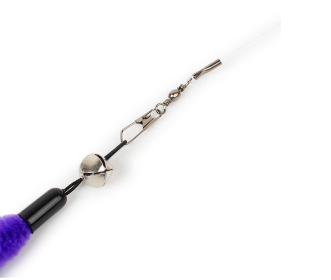 JMT-098378 Three-Section Telescopic Cat Fishing Pole with Plush Caterpillar and Feather Toy Heads