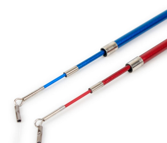 JMT-098378 Three-Section Telescopic Cat Fishing Pole with Plush Caterpillar and Feather Toy Heads